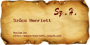 Szűcs Henriett névjegykártya
