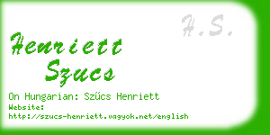 henriett szucs business card