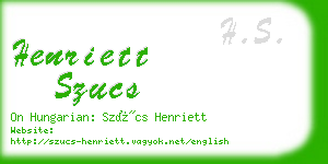 henriett szucs business card